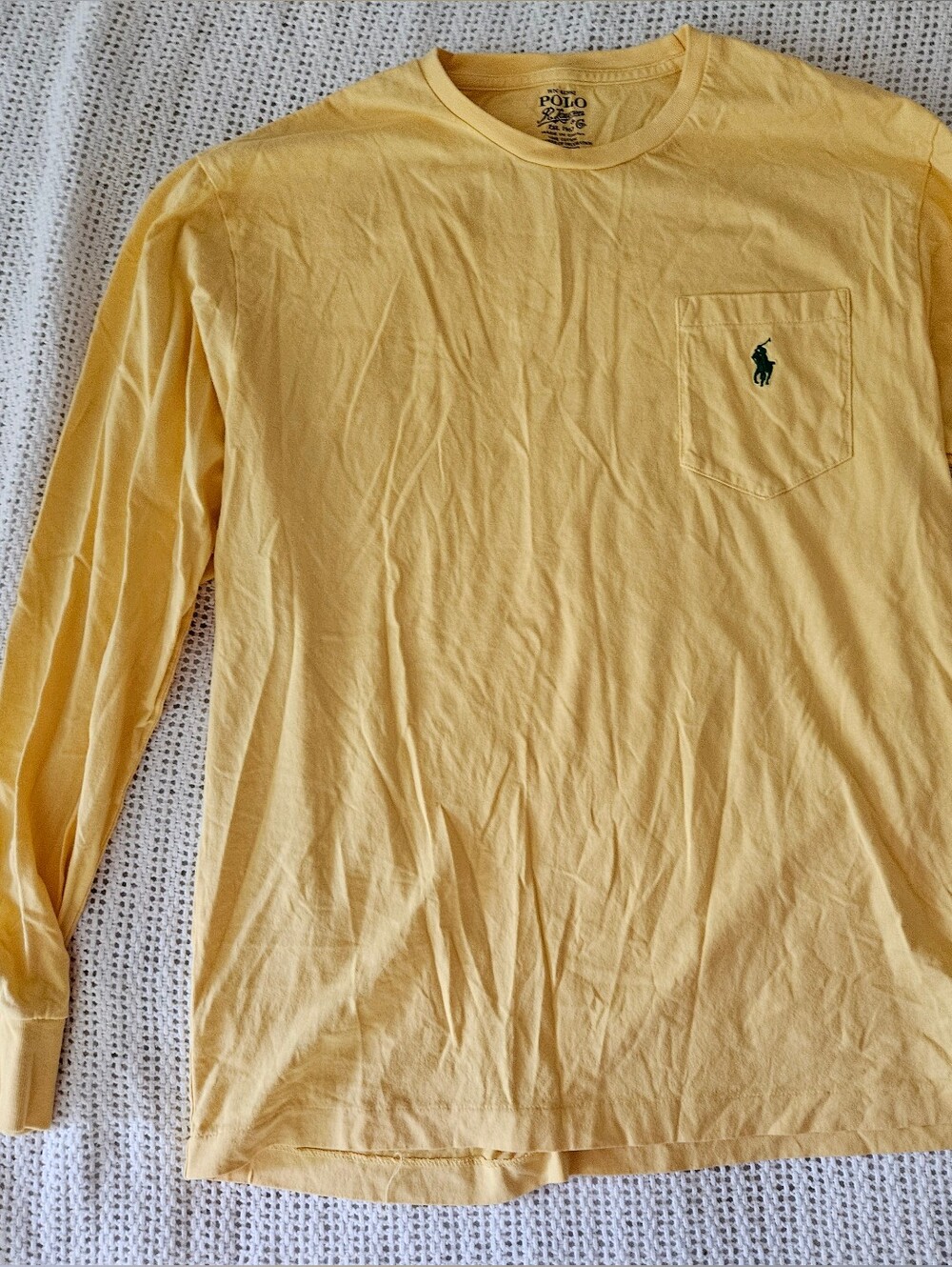 Polo by Ralph Lauren Soft Yellow Long-Sleeve Pocket Tee
